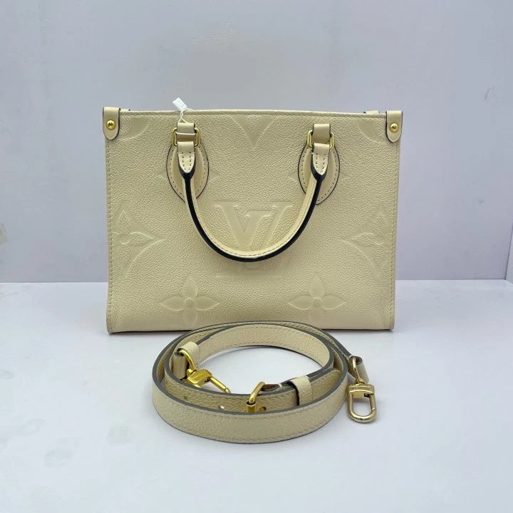 Louis Vuitton OnTheGo Small Ivory Tote Bag For Women