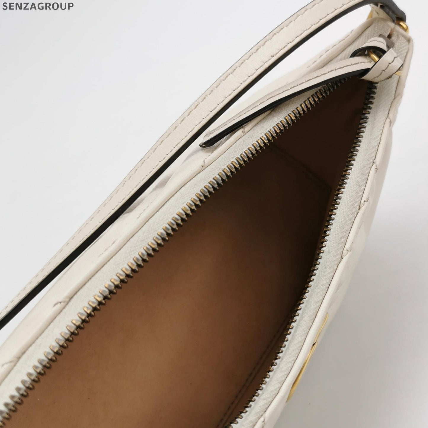 Gucci Marmont Shoulder Bag White Gold Classic Women's