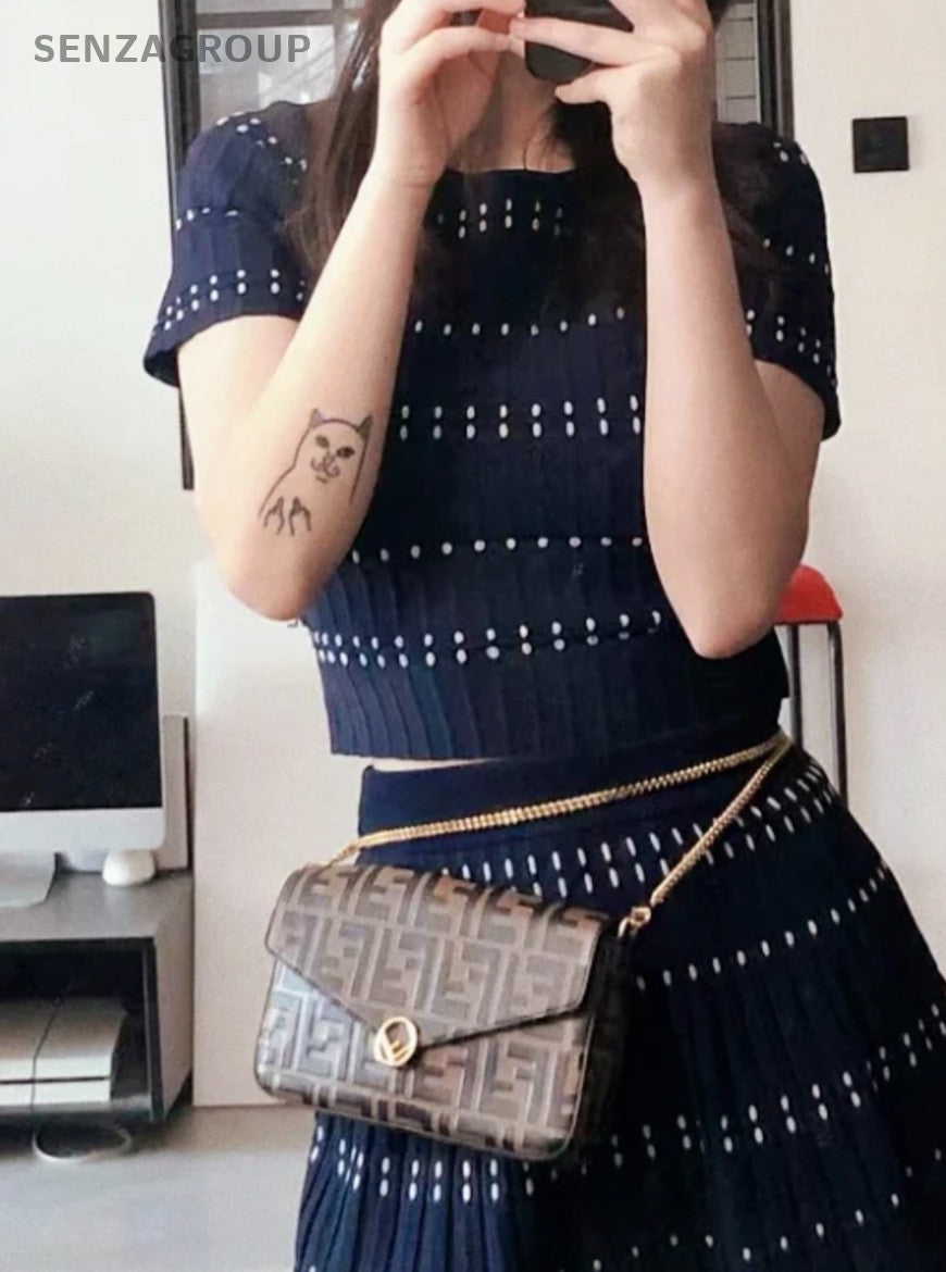 FENDI Félicie Pochette FF Monogram Chain Shoulder bag Crossbody Women Brown