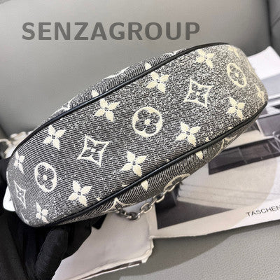 Louis Vuitton Denim Loop Moon Bag Black Silver Hardware Monogram