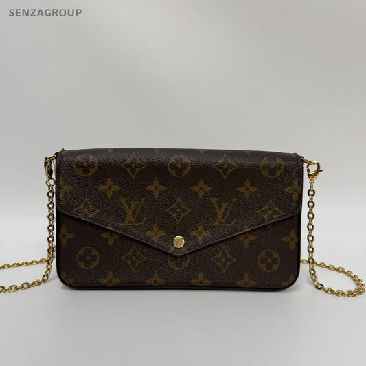 SJ0001  Louis Vuitton Felicie Crossbody Small Brown Canvas/Leather