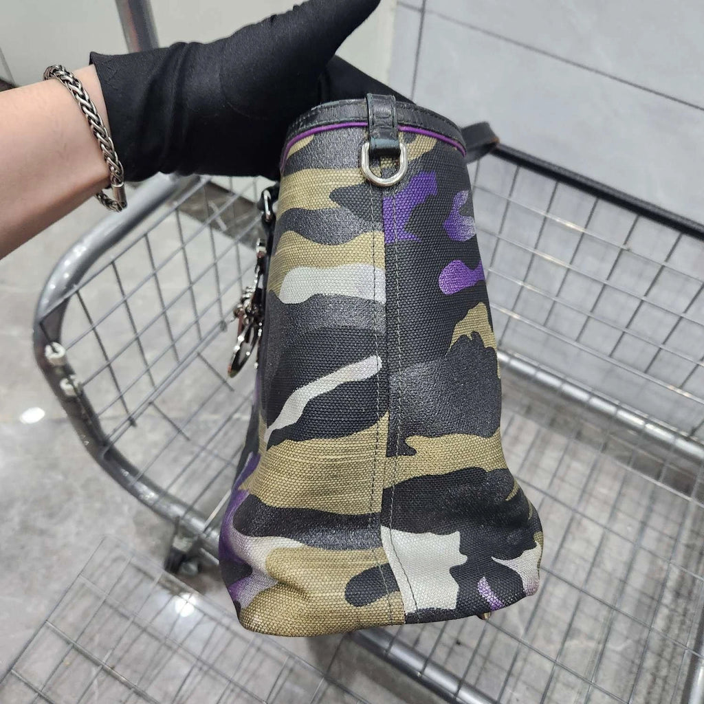 Dior Canvas Camouflage Tote Shoulder Handbag For Women