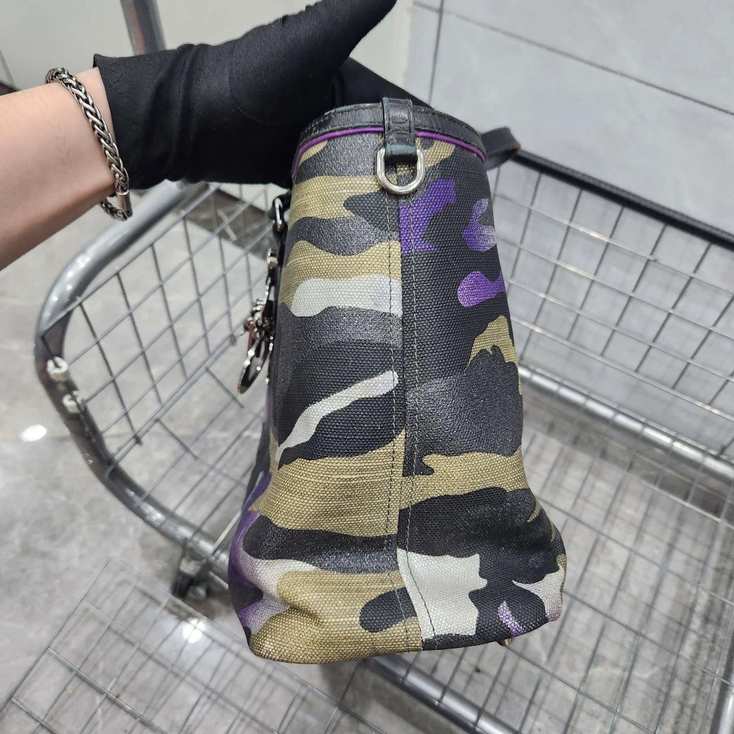 Dior Canvas Camouflage Tote Shoulder Handbag For Women