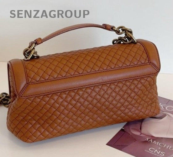 Bottega Veneta Olimpia Knot Chain Shoulder Bag Brown Gold Used Women Classic