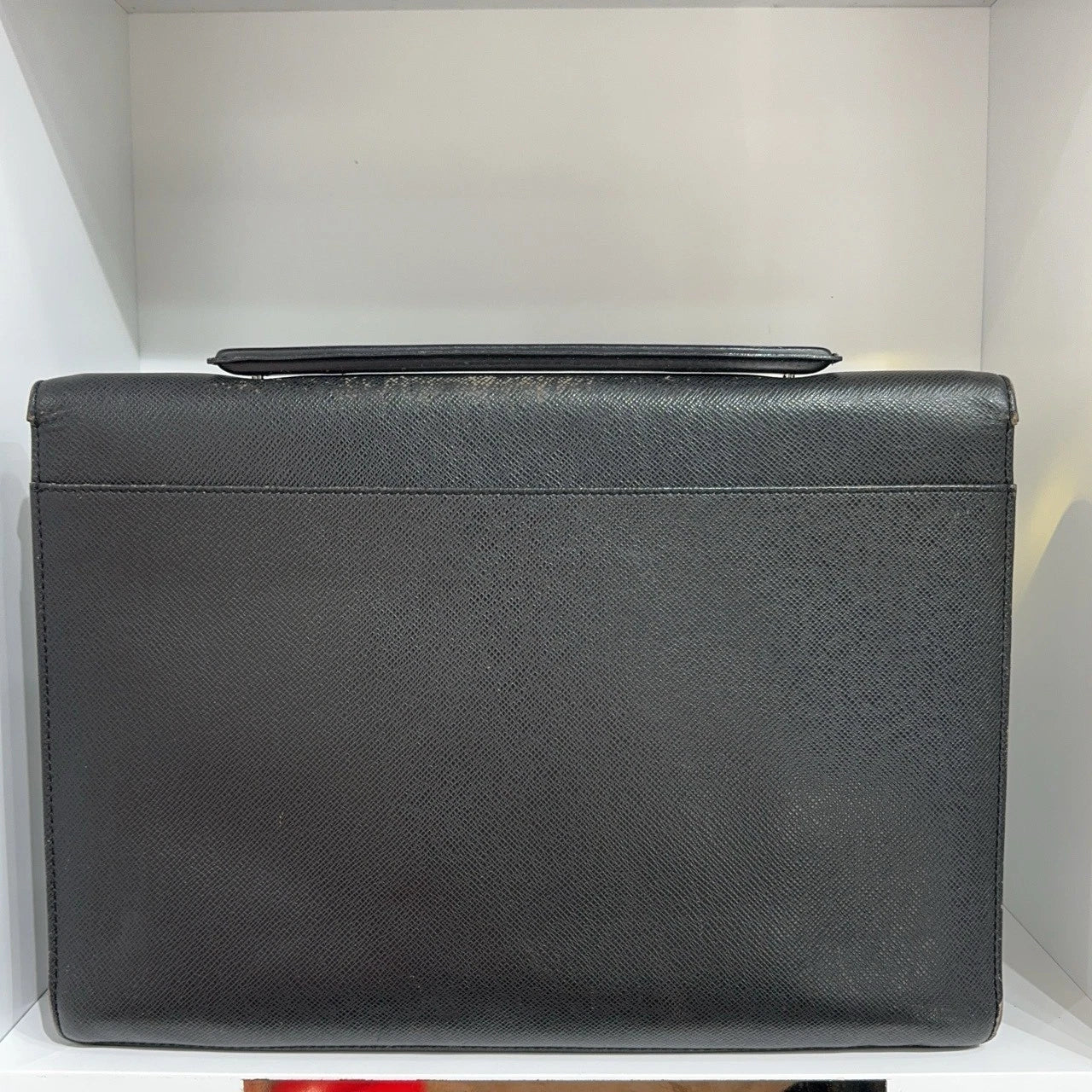 Louis Vuitton Taïga Angara Epi Leather Black Handbag Silver Hardware