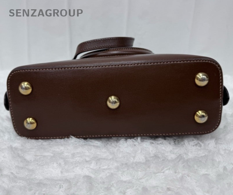 Gucci Horsebit 1955 2Way Top Handle Bag Crossbody Brown Gold Women Classic