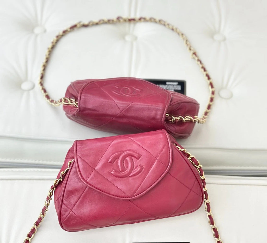 Chanel CC Logo Lambskin Shoulder Bag Crossbody Women S
