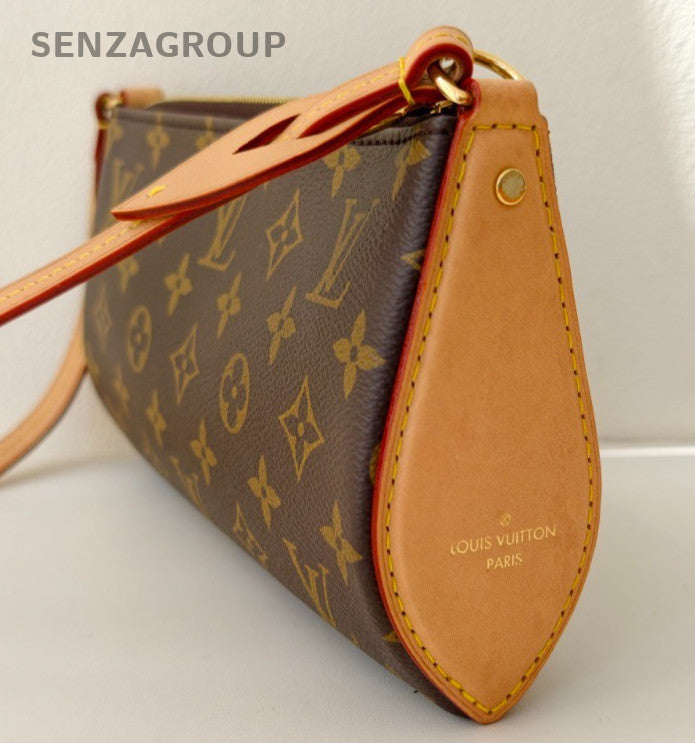 Louis Vuitton Monogram Canvas 2Way Handbag Shoulder Bag Brown Gold Women Classic