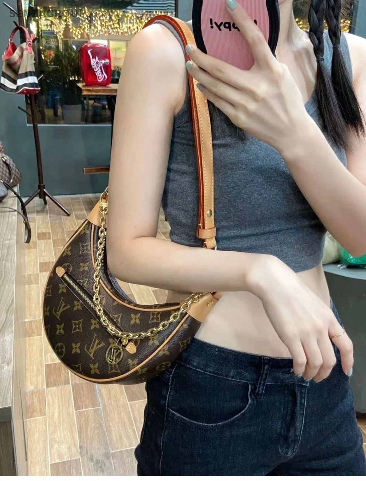 Louis Vuitton Monogram 2ways Shoulder Crossbody Bag Women Brown