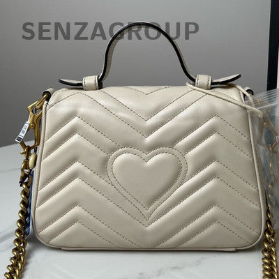 Gucci Marmont White Gold Chain Shoulder Bag Classic Women's Handbag