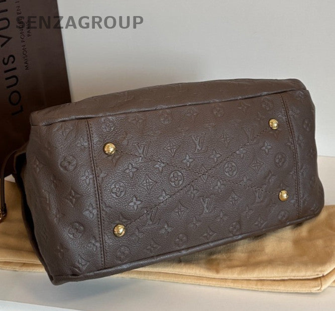 Louis Vuitton Artsy Monogram Top Handle Bag Brown Gold Women Classic Fashion
