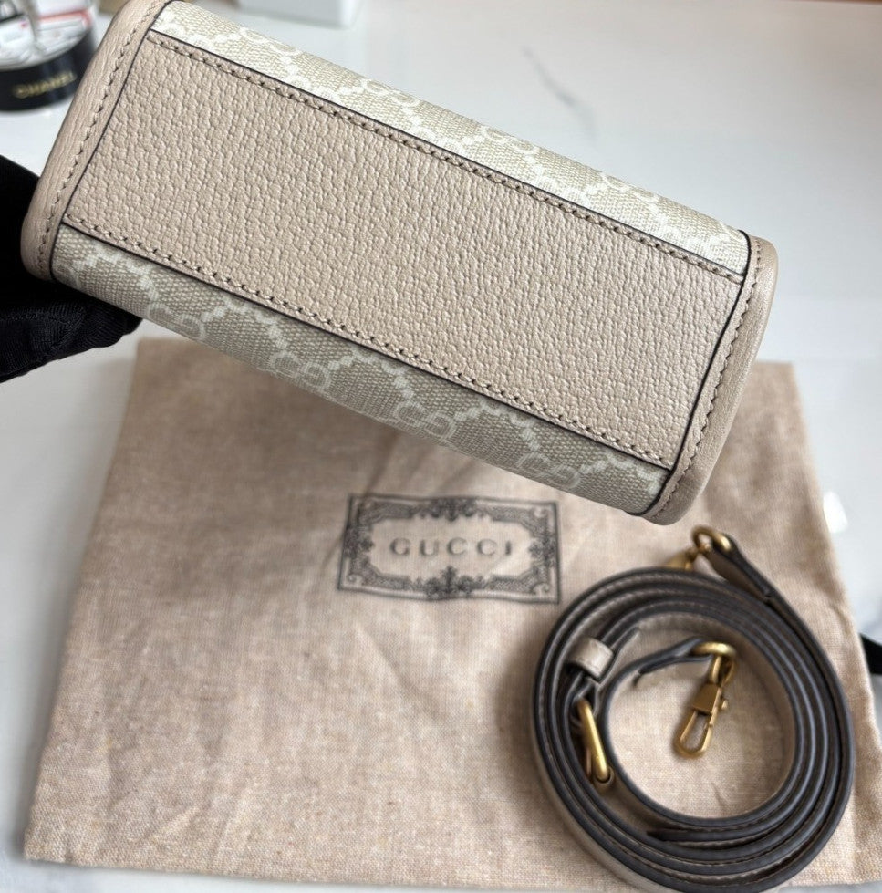 Gucci Mini Music Case GG Supreme Canvas Top Handle Shoulde Bag Almost Brand New