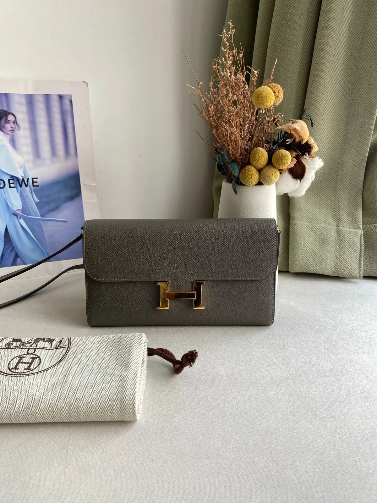 Hermes Constance ToGo Epsom Leather Shoulder Bag For Women