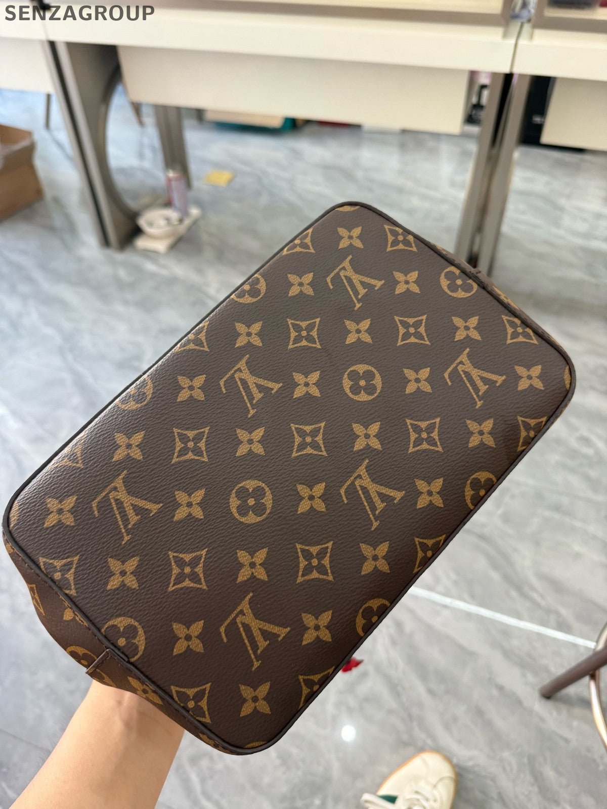 Louis Vuitton Monogram Red Drawstring Bucket Shoulder Bag Classic Women