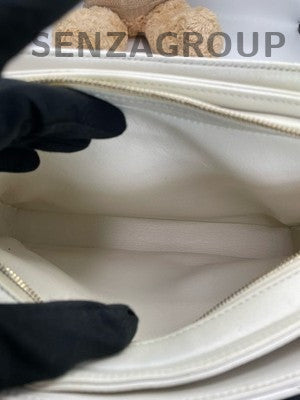Chanel Messenger Bag White Gold Chain Shoulder Bag Women's Classic