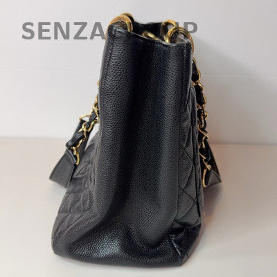 Chanel GST Black Gold Chain Shoulder Bag Quilted Classic Women