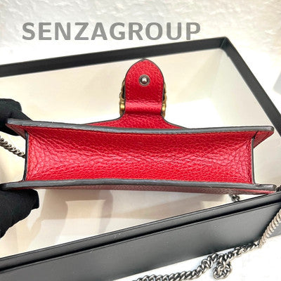 Gucci Dionysus Mini Red Silver Chain Shoulder Crossbody Bag