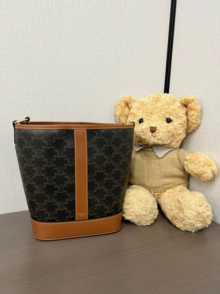 Authentic Celine Monogram Canvas Small Bucket Bag For Women