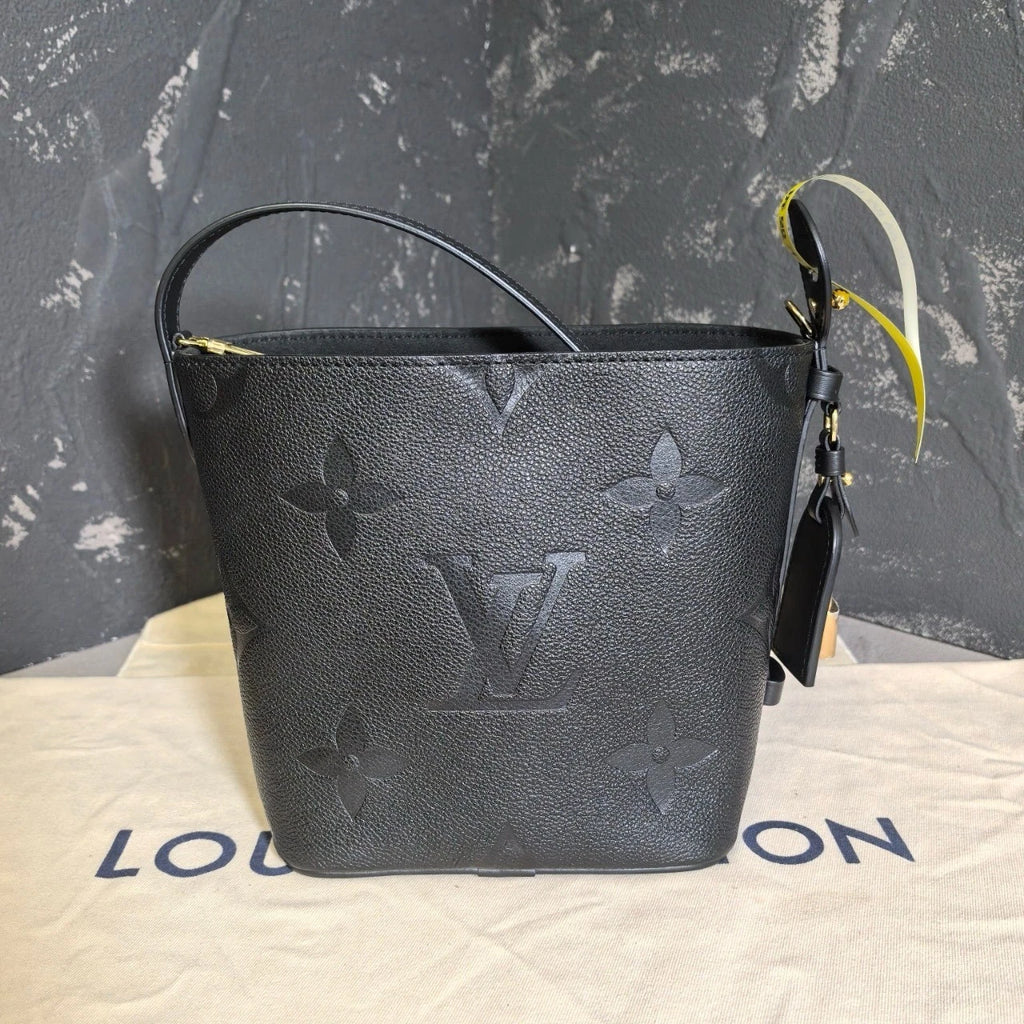 Louis Vuitton Allin BB Black Leather Shoulder Bag Top Handle Bag Women