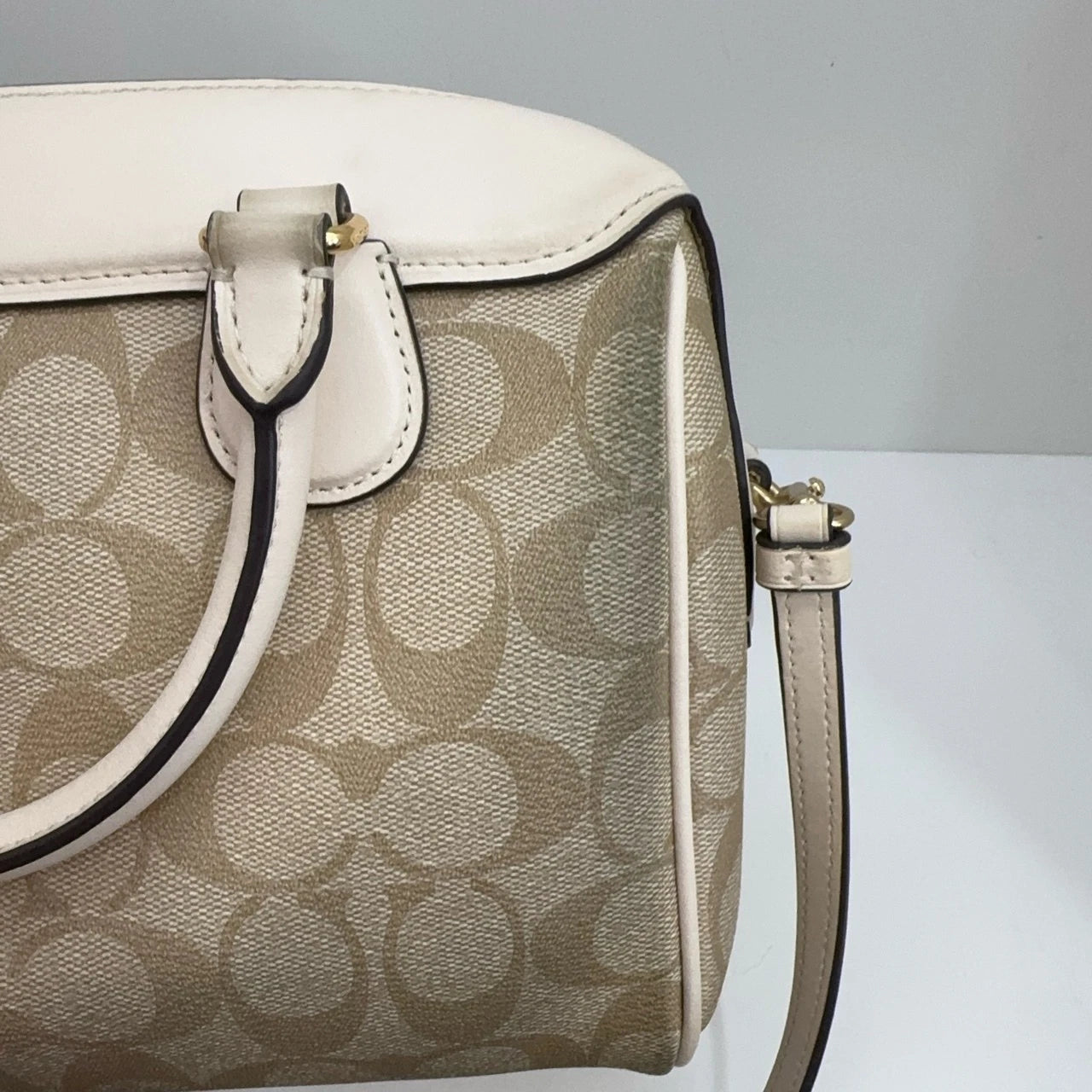 Coach PVC Small Bennett 23 Women's Boston Crossbody Handbag White