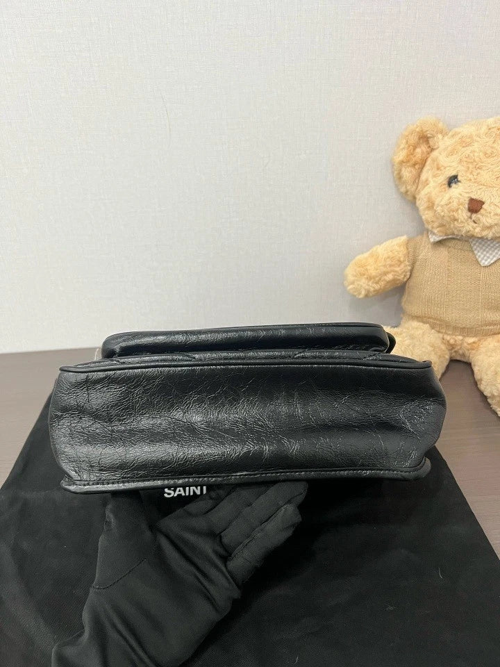 YSL Saint Laurent Black Medium Niki Shoulder Crossbody Bag Women