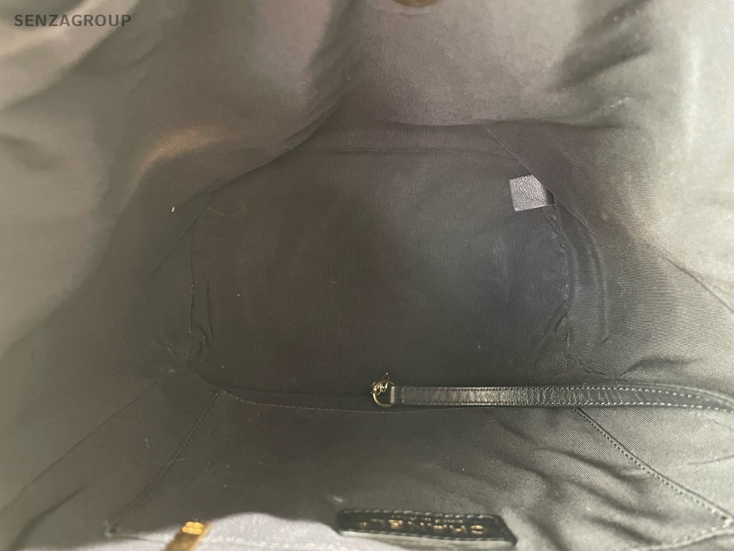 Chanel Salzburg Diamond Backpack Black Gold Unisex Adults Classic