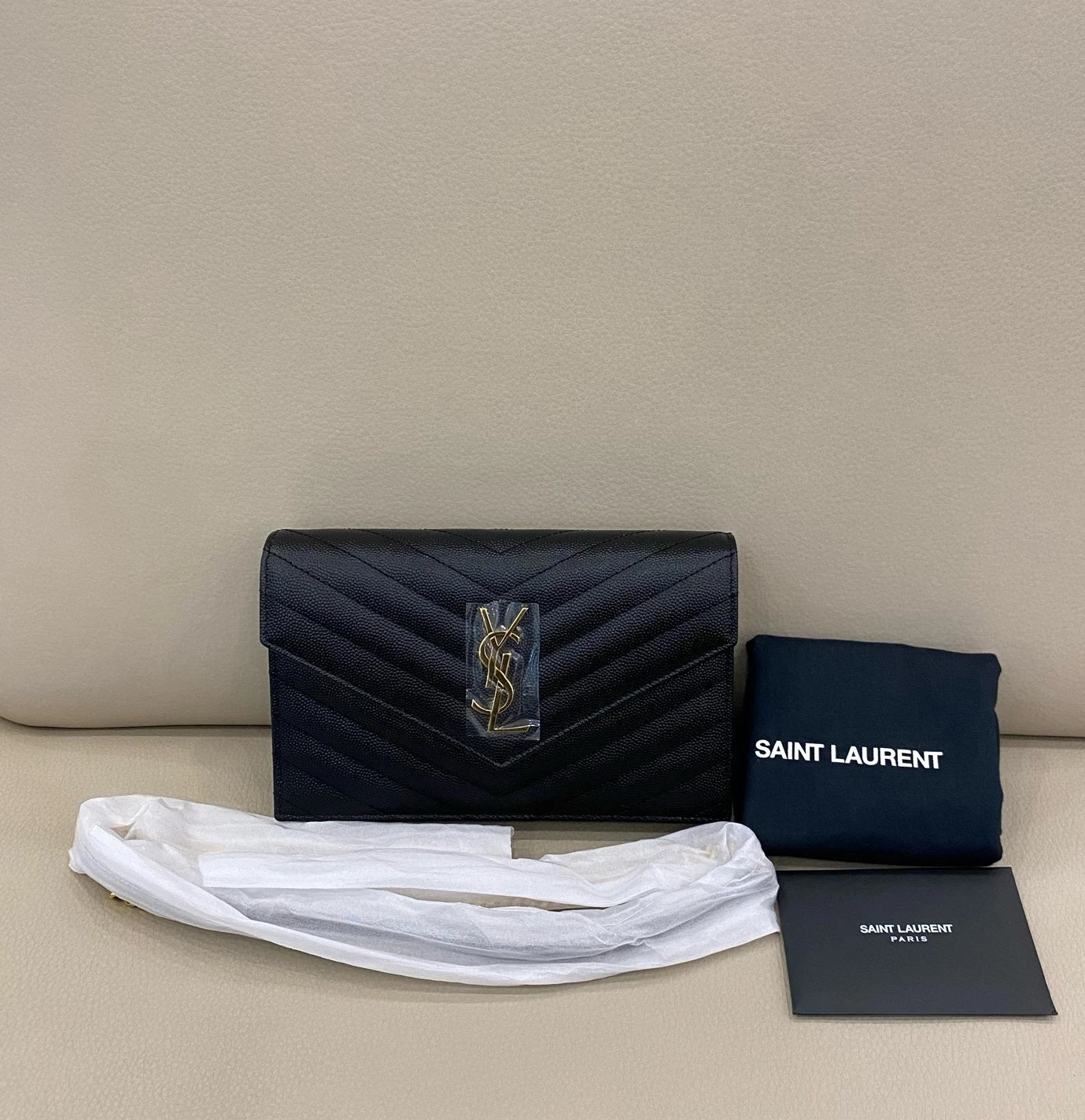 YSL Black Envelope WOC Crossbody Bag For Women