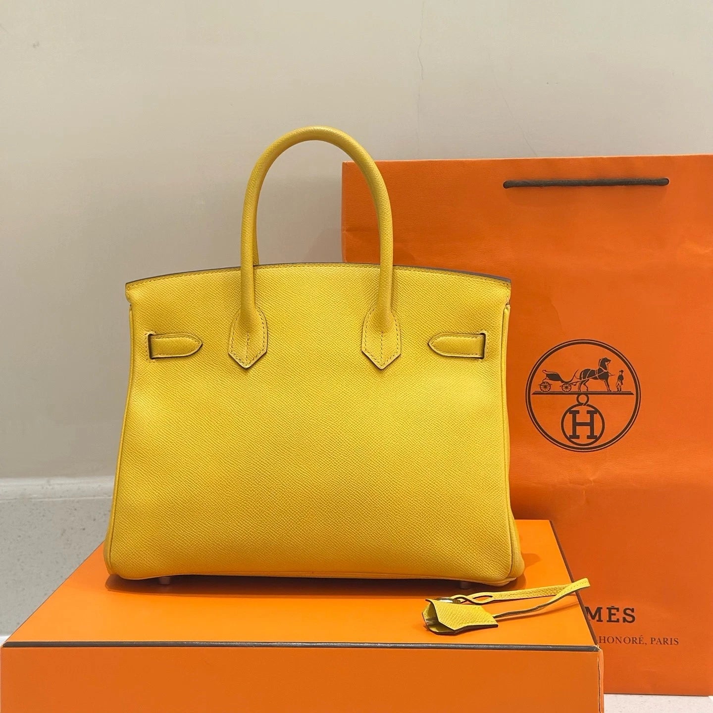 Hermes Yellow Epsom Leather Birkin30 Handbag For Women