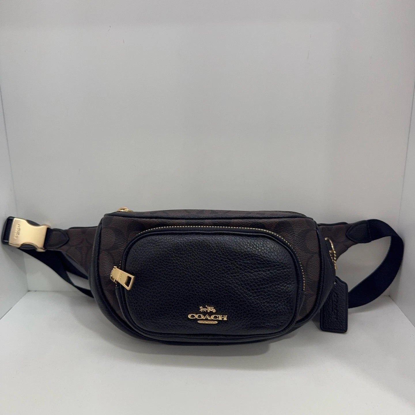 COACH Women's Canvas Leather Logo Crossbody Shoulder Belt Bag