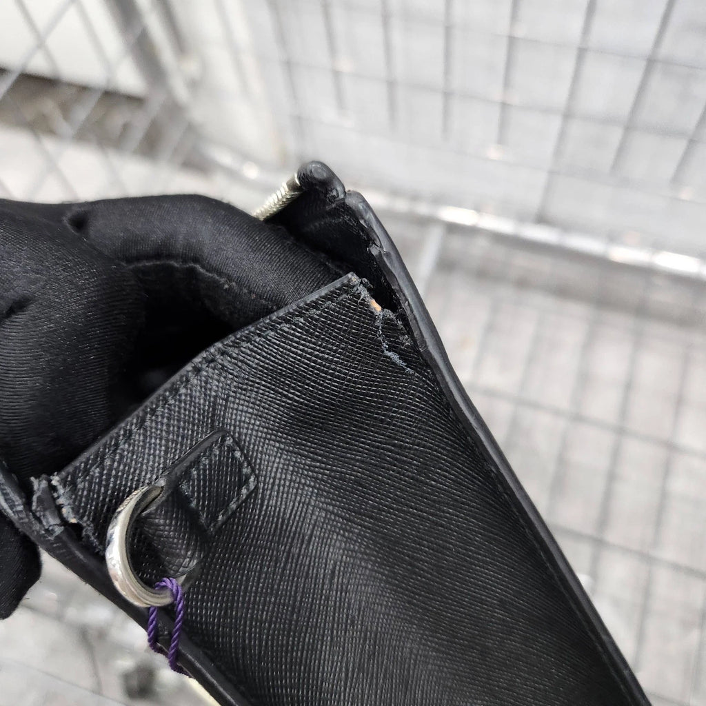 PRADA Black Triangle Logo Clutch For Women