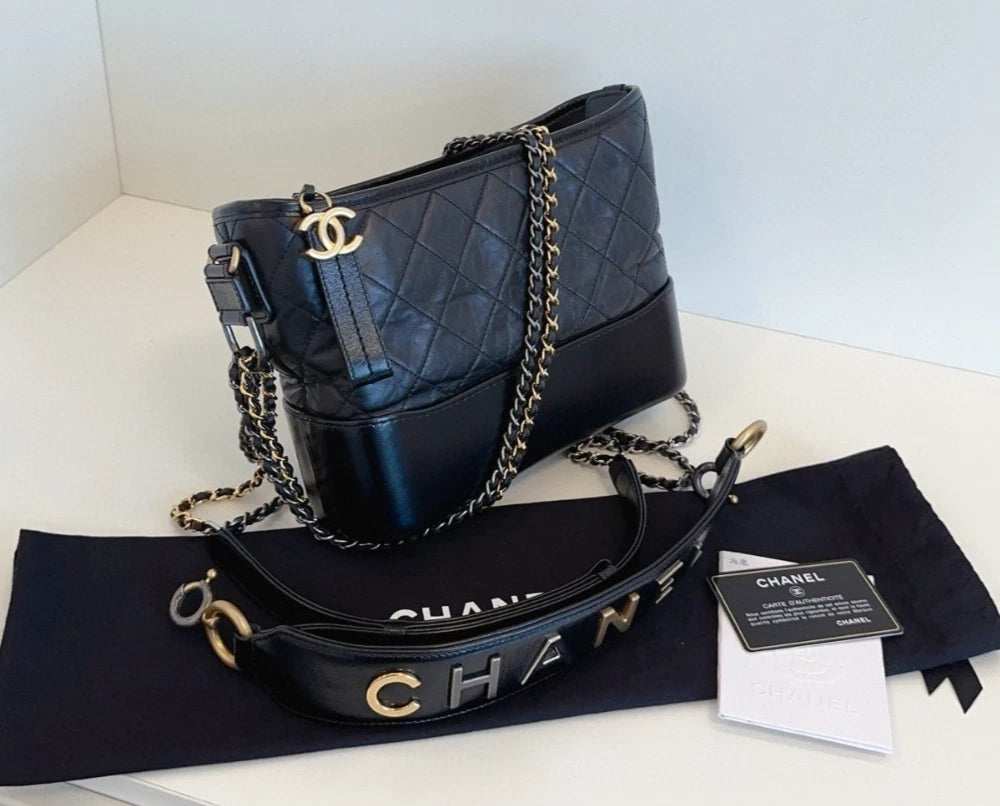 Chanel Gabrielle MM Shoulder Bag Crossbody Bag Black Women Fashion