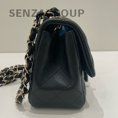 Chanel Classic Flap Quilted Chain Shoulder Bag Black Gold Women's Fashion