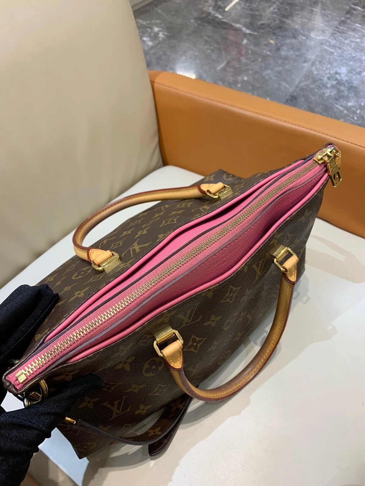 Louis Vuitton Monogram Canvas Pallas Tote Bag For Women