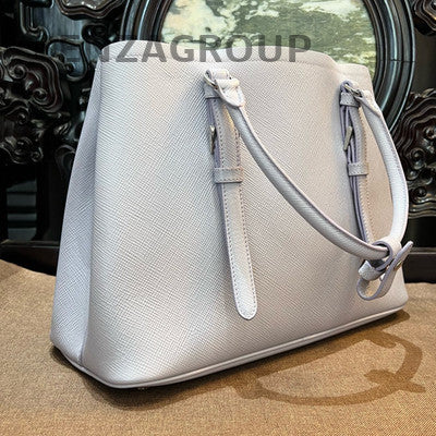 Prada Double Bag Small Purple Silver Tote Shoulder Bag Classic Women