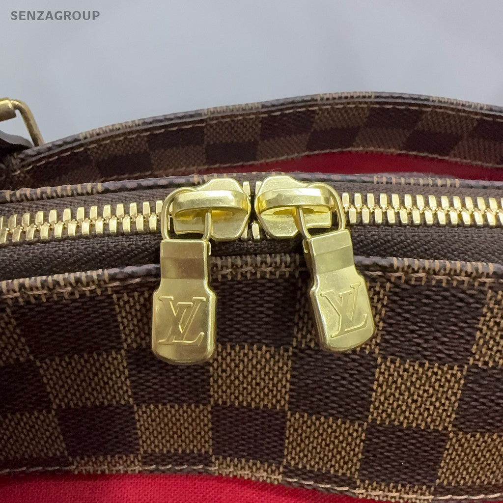 Louis Vuitton Damier Zipping Shoulder Bag Brown Gold Used Women Classic