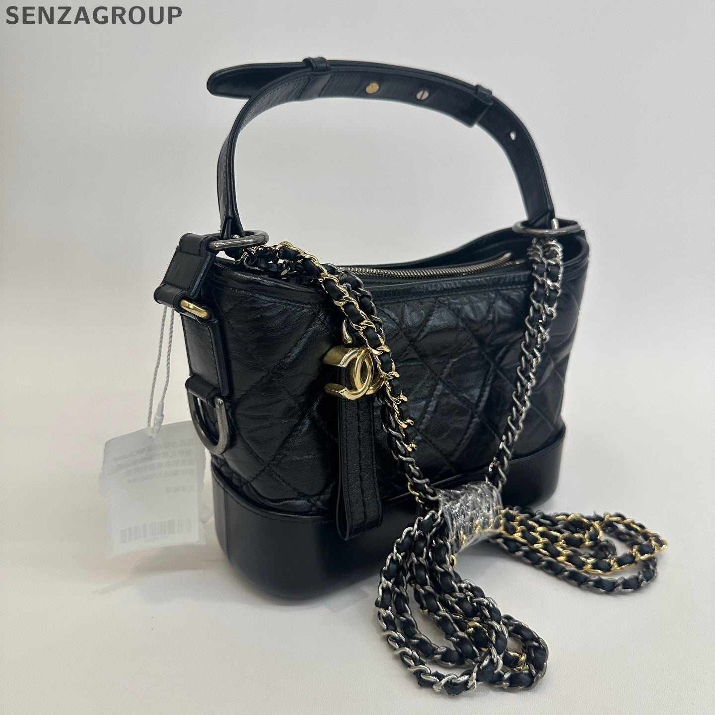 Chanel Small Black Gold Gabrielle Hobo Chain Shoulder Bag Classic Women