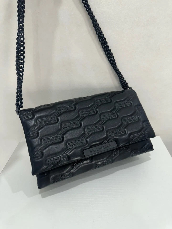 Pre-owned Balenciaga Triplet Black Shoulder Crossbody Bag Women