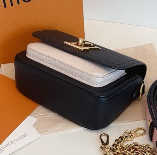 Louis Vuitton Lockme Tender Chain Shoulder Crossbody Black Gold Women Classic
