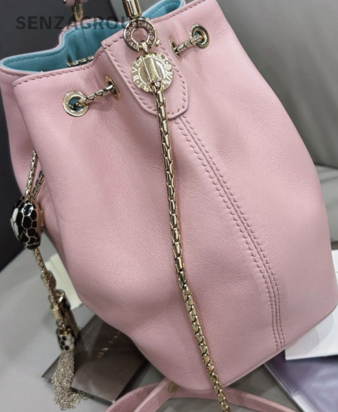 Hermes L3 Garden Bucket Shoulder Bag Purple Blue Used Women Classic Designer