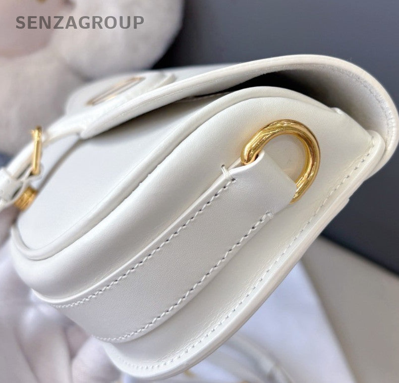 Christian Dior Bobby Shoulder Crossbody Bag White Women Almost Brand New