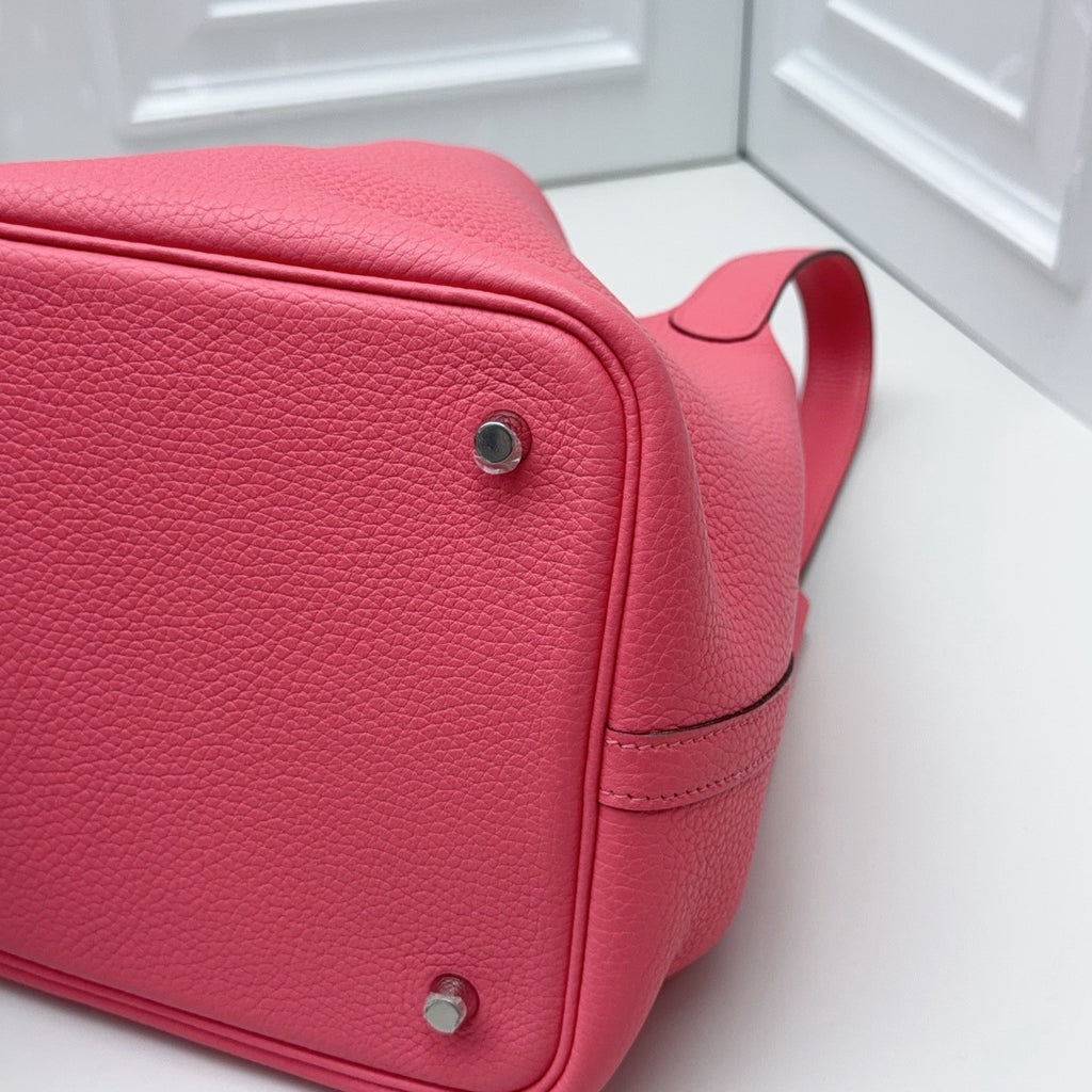Hermes Picotin22 Top Handle Bag Shoulder Bag Pink Silver Women Classic Fashion