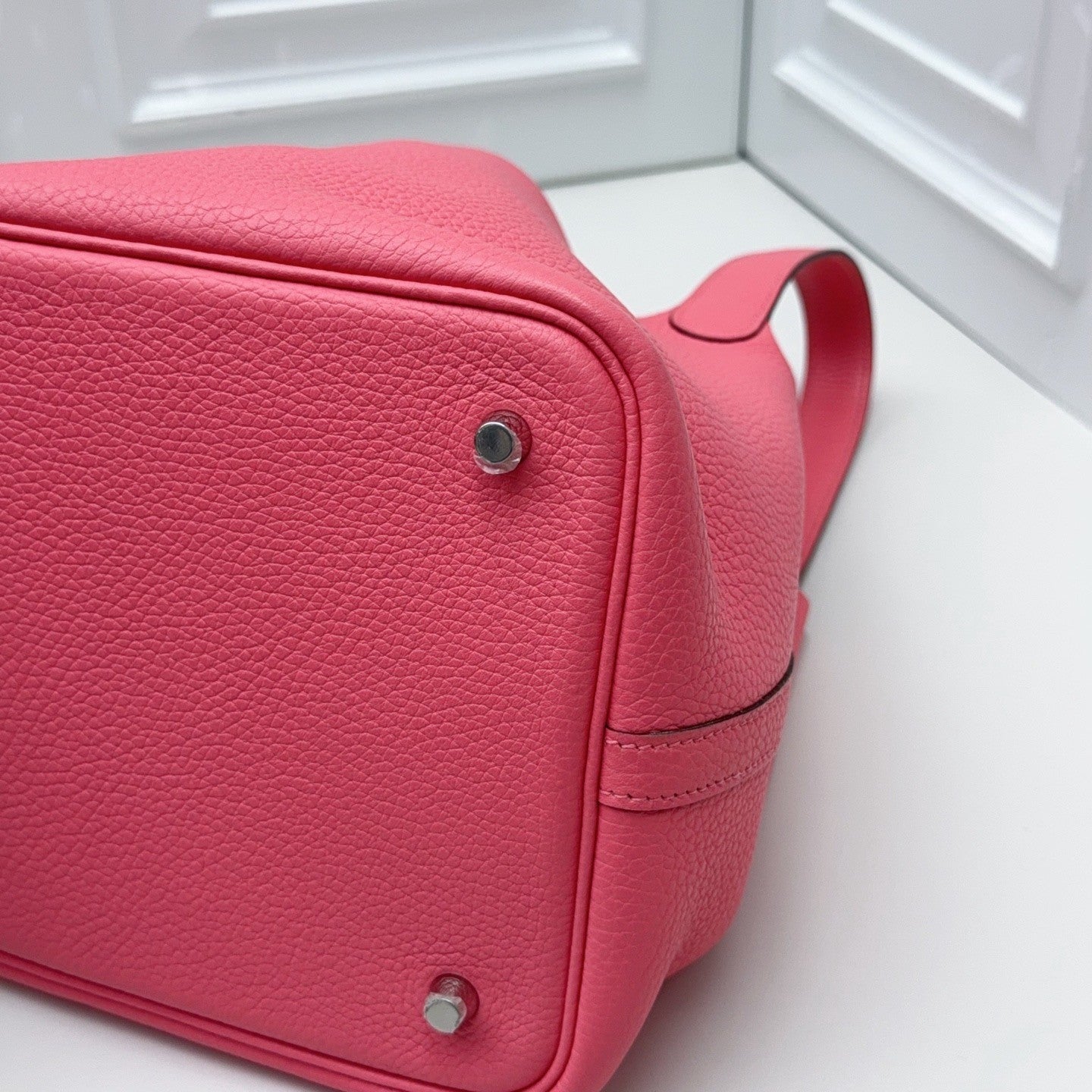 Hermes Picotin22 Top Handle Bag Shoulder Bag Pink Silver Women Classic Fashion