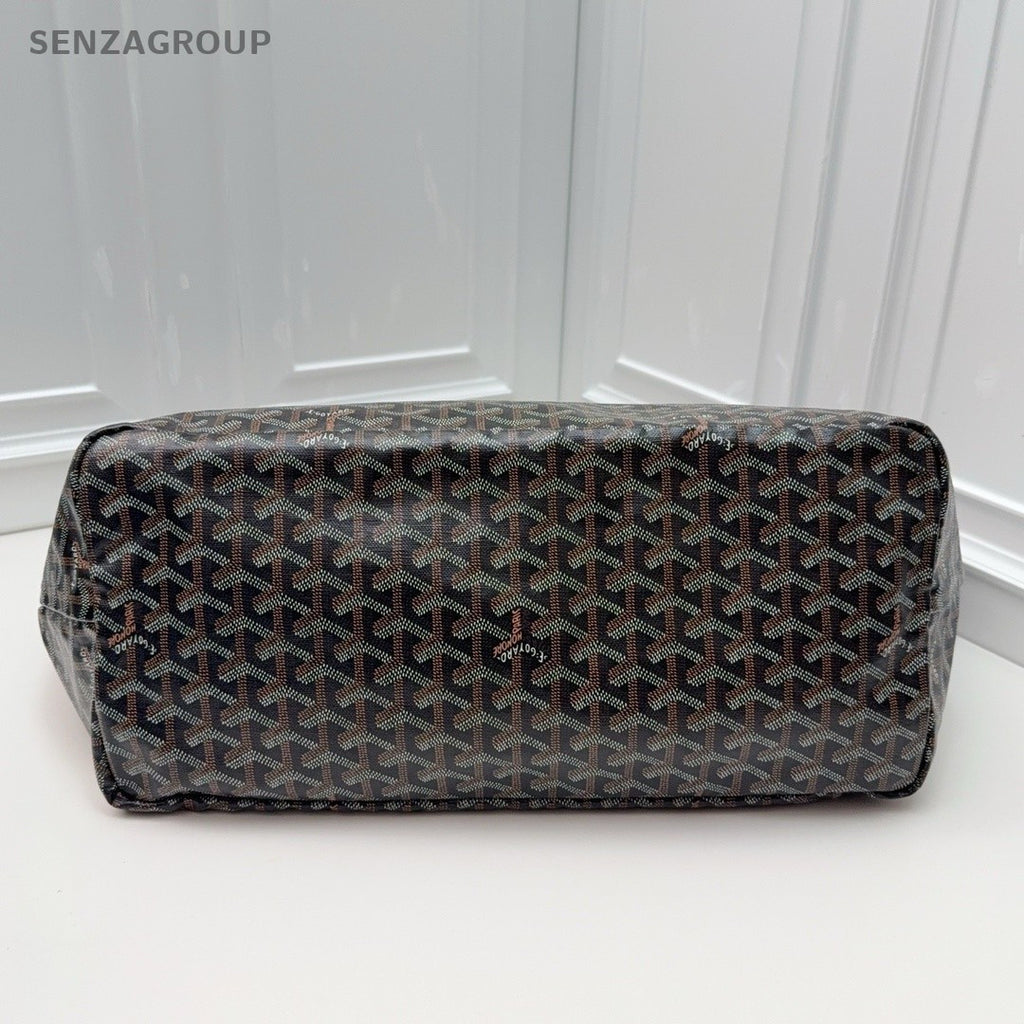 GOYARD Saint Louis Monogram Canvas Tote Shoulder Bag Women Black
