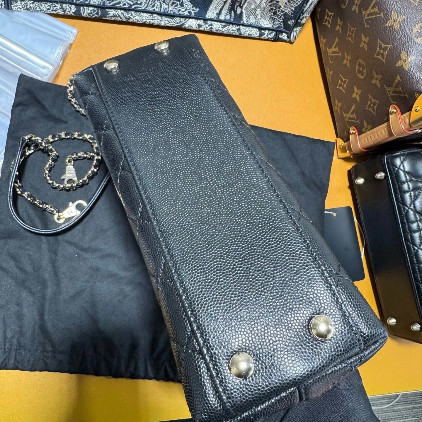 New CHANEL Coco Handle Black Calfskin Gold Hardware Top Handle Bag For Women