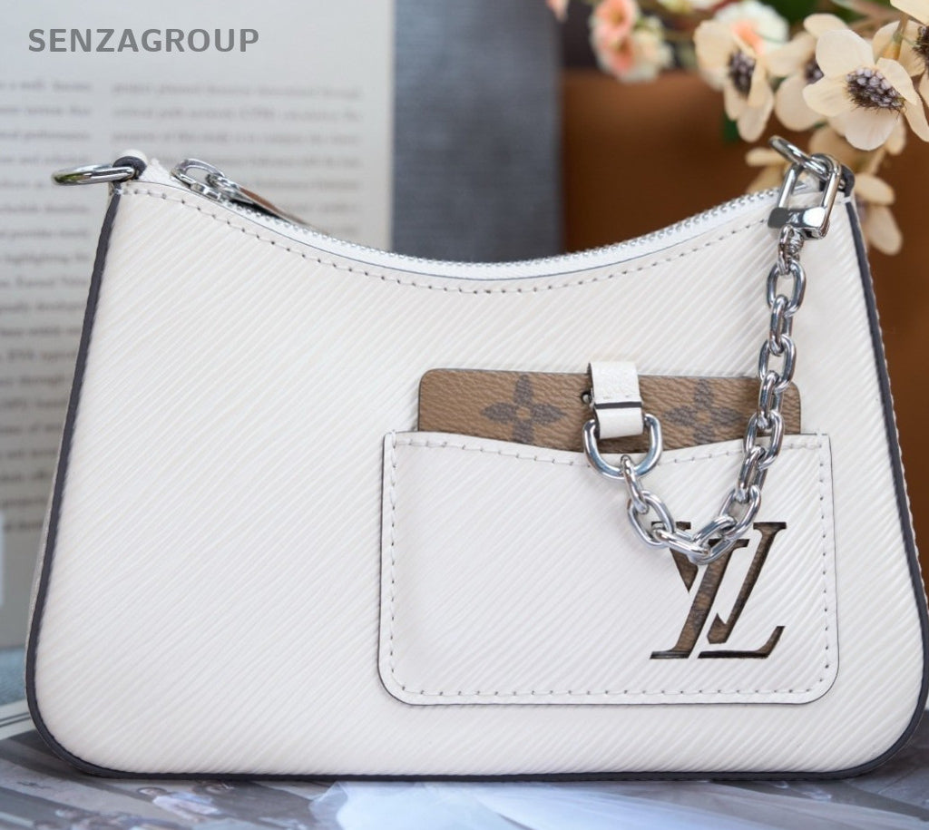 Louis Vuitton Marelle Epi Leather Armpit Bag Shoulder Crossbody Bag Women White