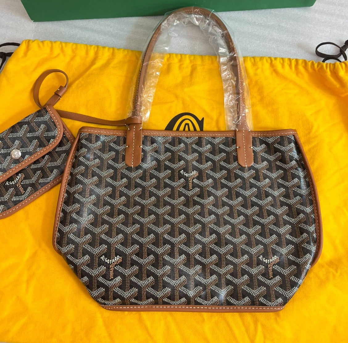 Goyard Monogram Tote Brown Classic Shoulder bag Women Almost Brand NEW