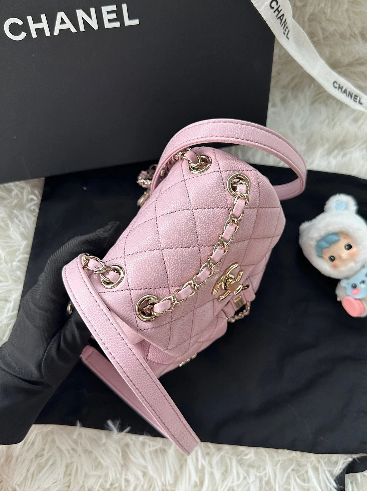 CHANEL Duma Small Calfskin Pink Backpack For Women