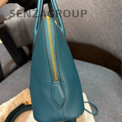 Hermès Bolide 25 Bag Evercolor Leather Green Gold Women's Handbag Shoulder Bag