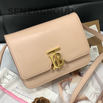 Burberry TB Logo Mini Box Calfskin Crossbody Bag Pink Women's