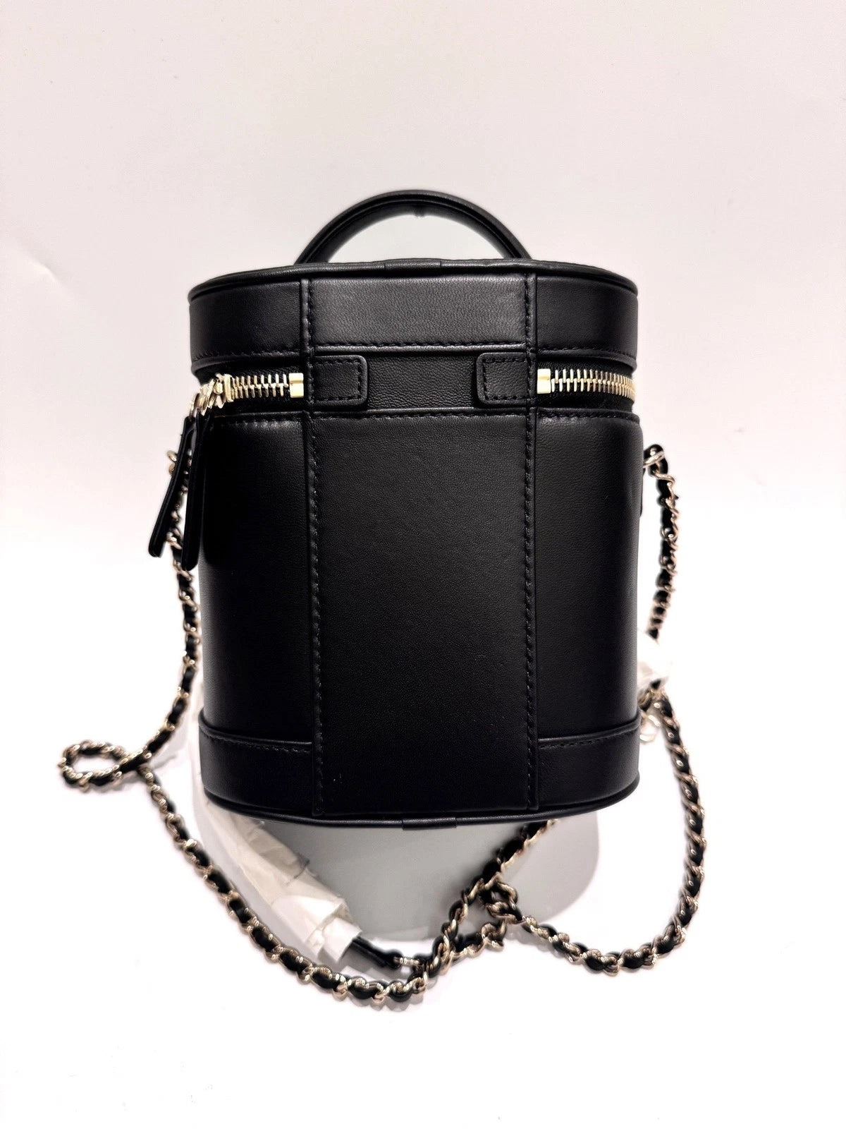 Chanel Leather Vanity Bucket Crossbody Shoulder Bag for Women